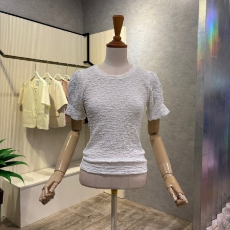 엠보심 셔링 반팔 티셔츠