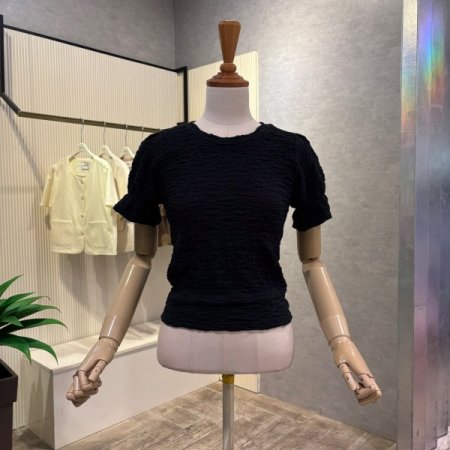 엠보심 셔링 반팔 티셔츠