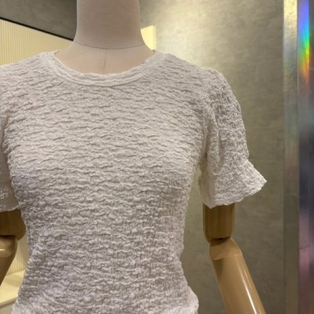 엠보심 셔링 반팔 티셔츠