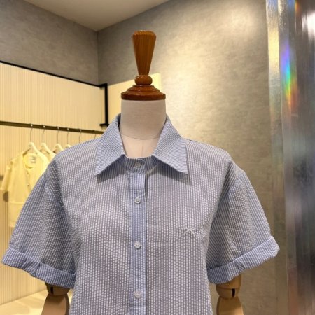 스트라이프 지지미 셔츠