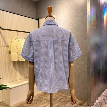 스트라이프 지지미 셔츠