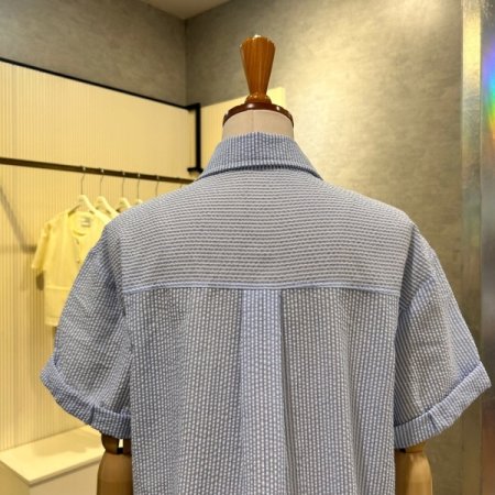 스트라이프 지지미 셔츠