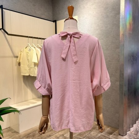 사이드 셔링 스트랩 블라우스