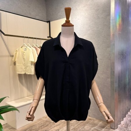 나그랑 플리츠 언발 블라우스