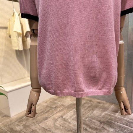 심플 배색 라인 셋업 니트