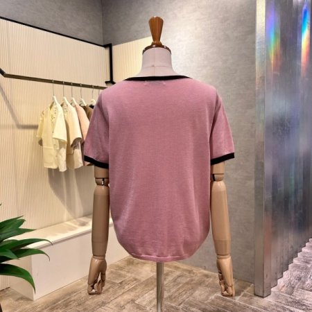 심플 배색 라인 셋업 니트