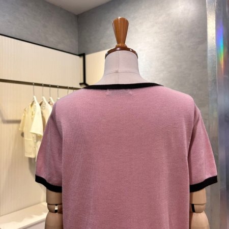 심플 배색 라인 셋업 니트