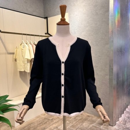 배색 심플 셋업 가디건