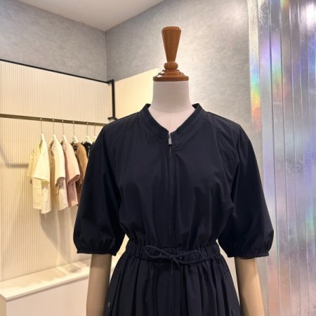 V넥 밴딩 지퍼 원피스