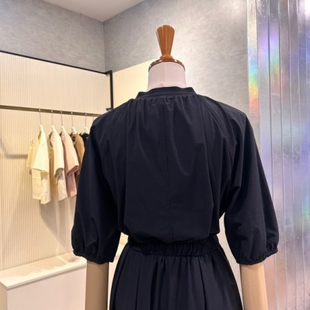 V넥 밴딩 지퍼 원피스