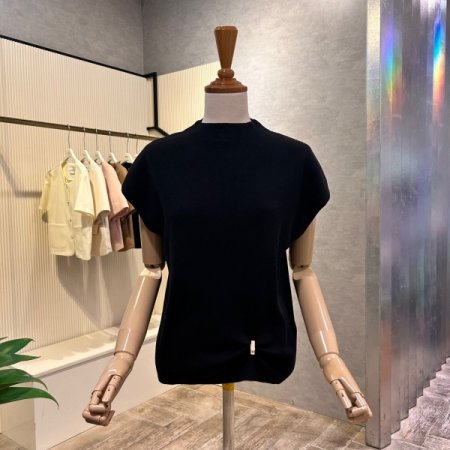 베이직 캡소매 니트