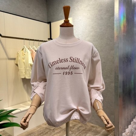 플리츠 소매 밴딩 티셔츠