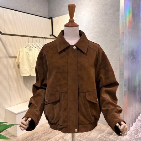 인조가죽 카라 점퍼