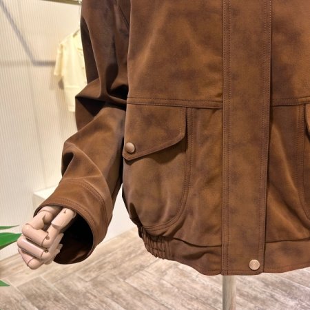 인조가죽 카라 점퍼