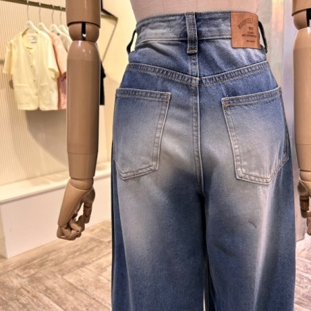 워싱 와이드 데님 팬츠