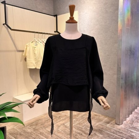 시스루 레이어드 블라우스