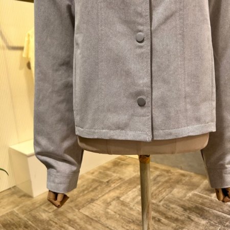 크롭 라운드 단추 자켓