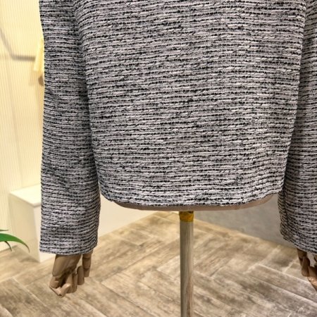 트위드 단추 크롭 자켓