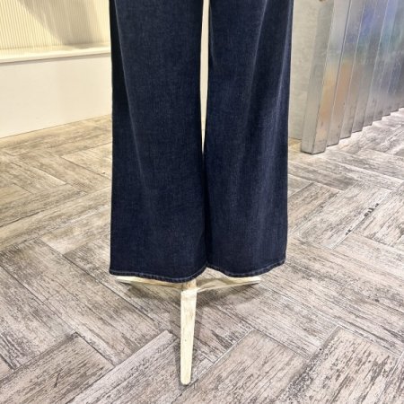 속밴딩 와이드 데님 팬츠