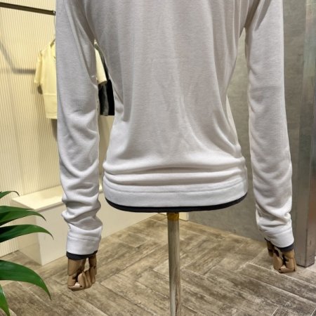 라운드 이중 배색 티셔츠