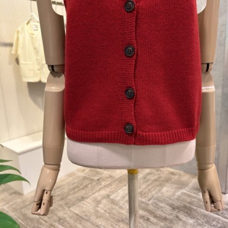 크롭 민소매 니트 베스트