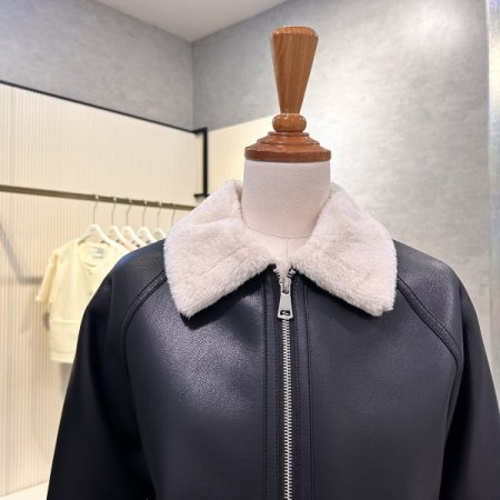 베이직 집업 페이크 무스탕 자켓