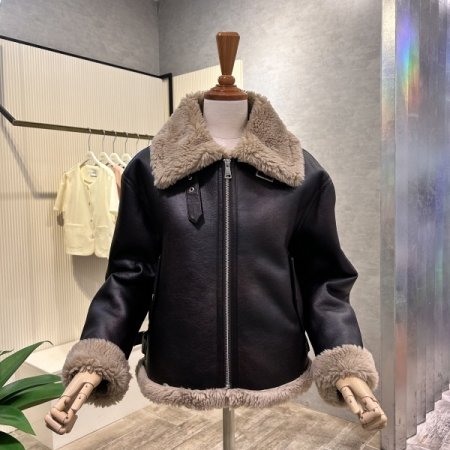 집업 카라 페이크 무스탕 자켓