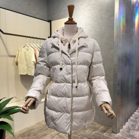 후드 스트링 구스 다운 패딩