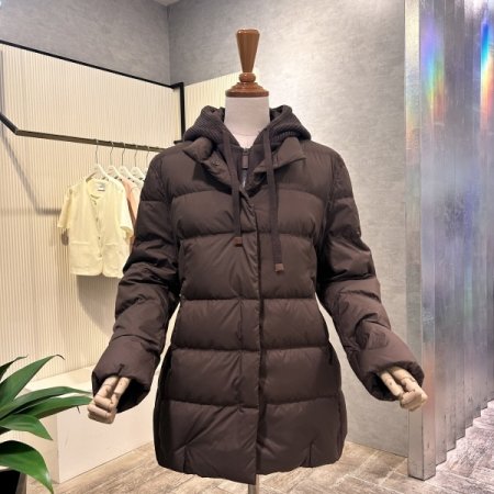 후드 스트링 구스 다운 패딩