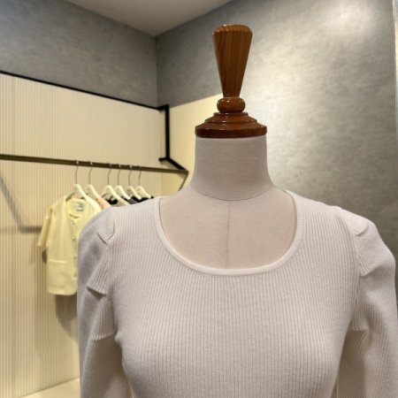 셔링 골지 라운드 니트