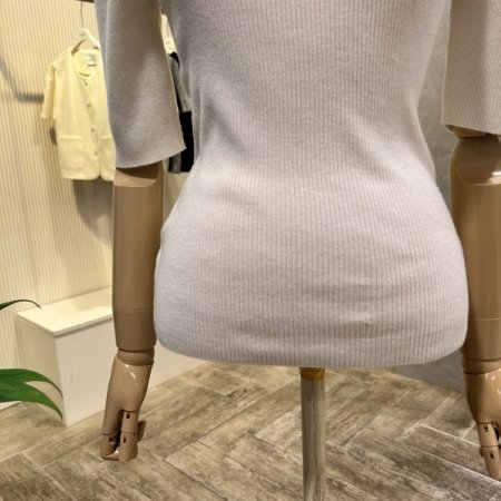 셔링 골지 라운드 니트