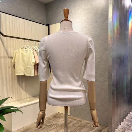 셔링 골지 라운드 니트