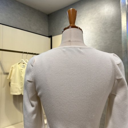 셔링 골지 라운드 니트