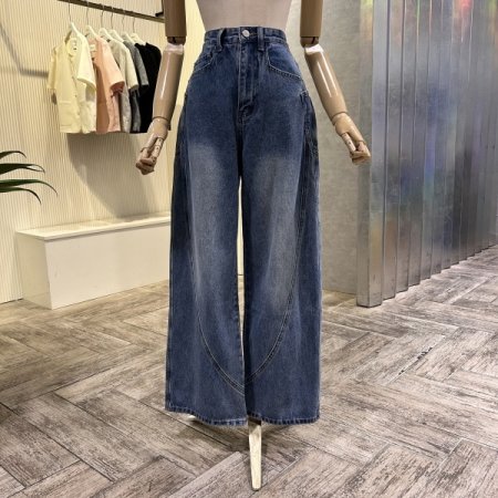 사이드 포켓 라인 데님 팬츠