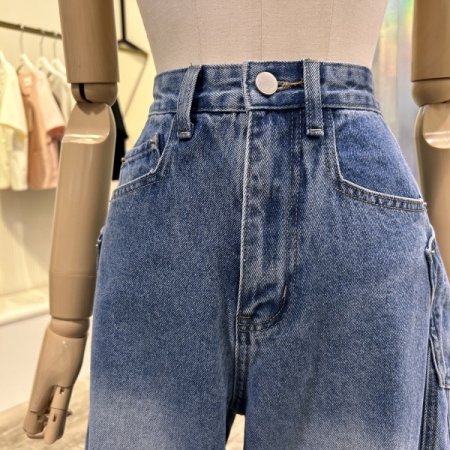 사이드 포켓 라인 데님 팬츠