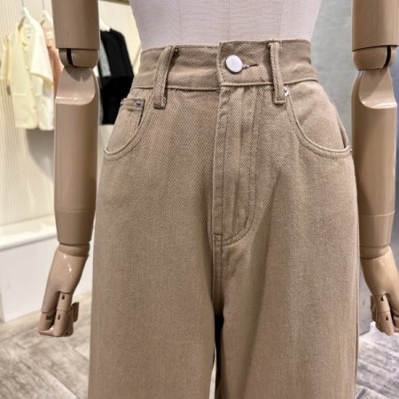 베이직 통 일자 면 팬츠