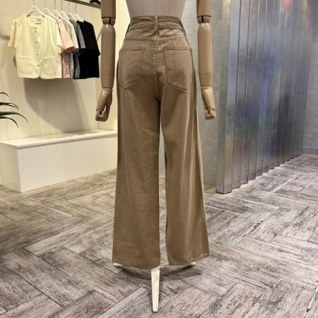 베이직 통 일자 면 팬츠