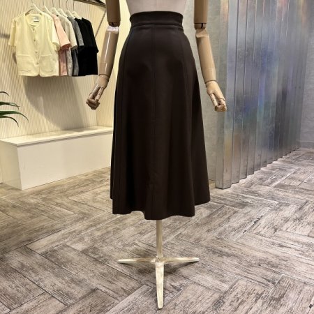 A라인 페이크 레더 롱 스커트