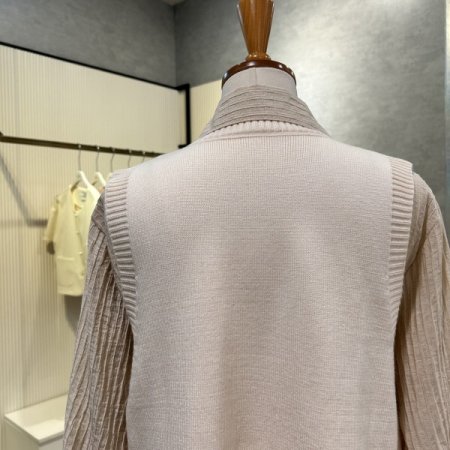 니트 베스트 골지 카라 셔츠 셋트