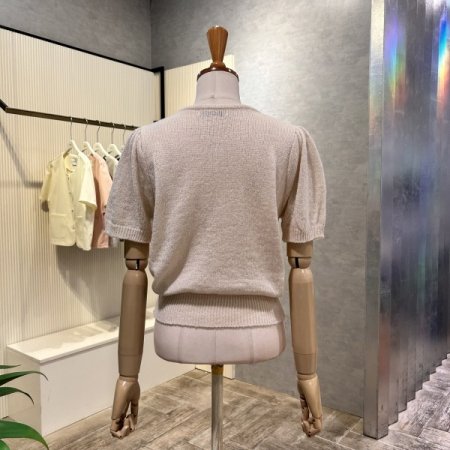 크롭 라운드 단추 가디건