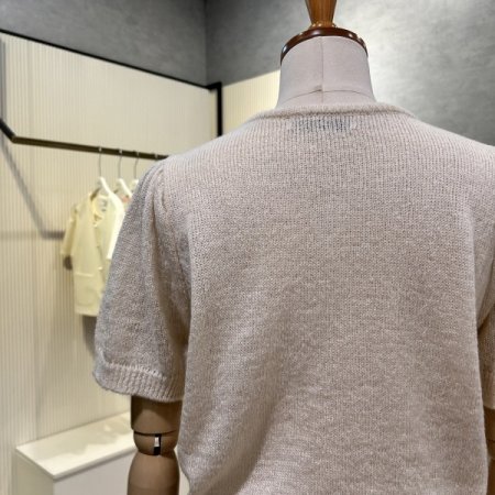 크롭 라운드 단추 가디건