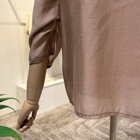 셔링 칠부 카라 블라우스