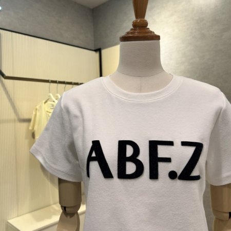 레터링 기모 반팔 티셔츠