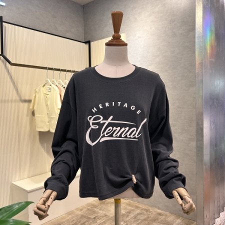 크롭 레터링 티셔츠