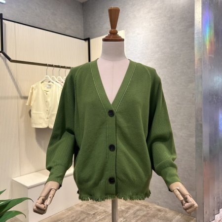 빈티지 V넥 단추 가디건