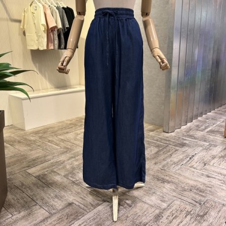 스트랩 밴딩 와이드 팬츠