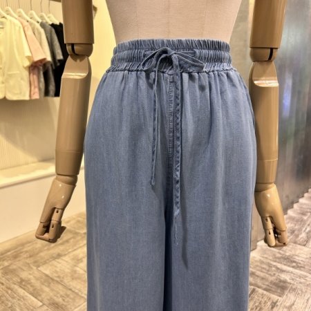 스트랩 밴딩 와이드 팬츠