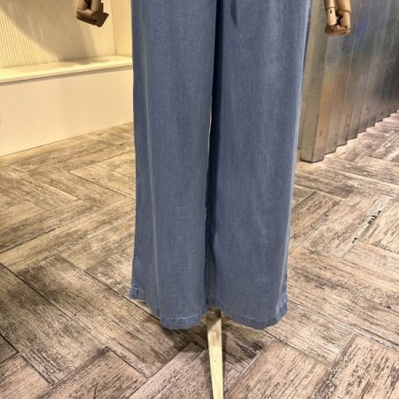 스트랩 밴딩 와이드 팬츠