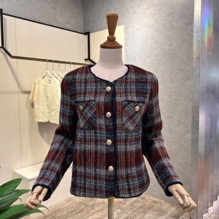 금장 단추 트위드 자켓