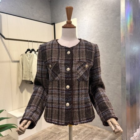 금장 단추 트위드 자켓